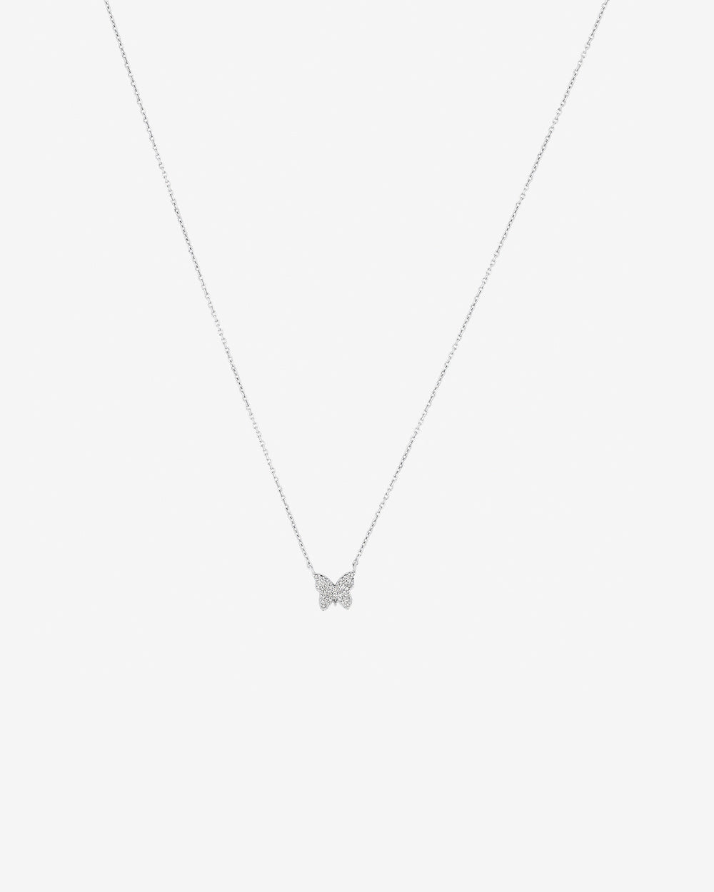 0.05 TCW Round Cut Butterfly Style Moissanite Necklace 1