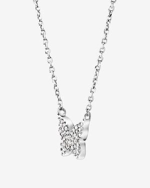 0.05 TCW Round Cut Butterfly Style Moissanite Necklace 2