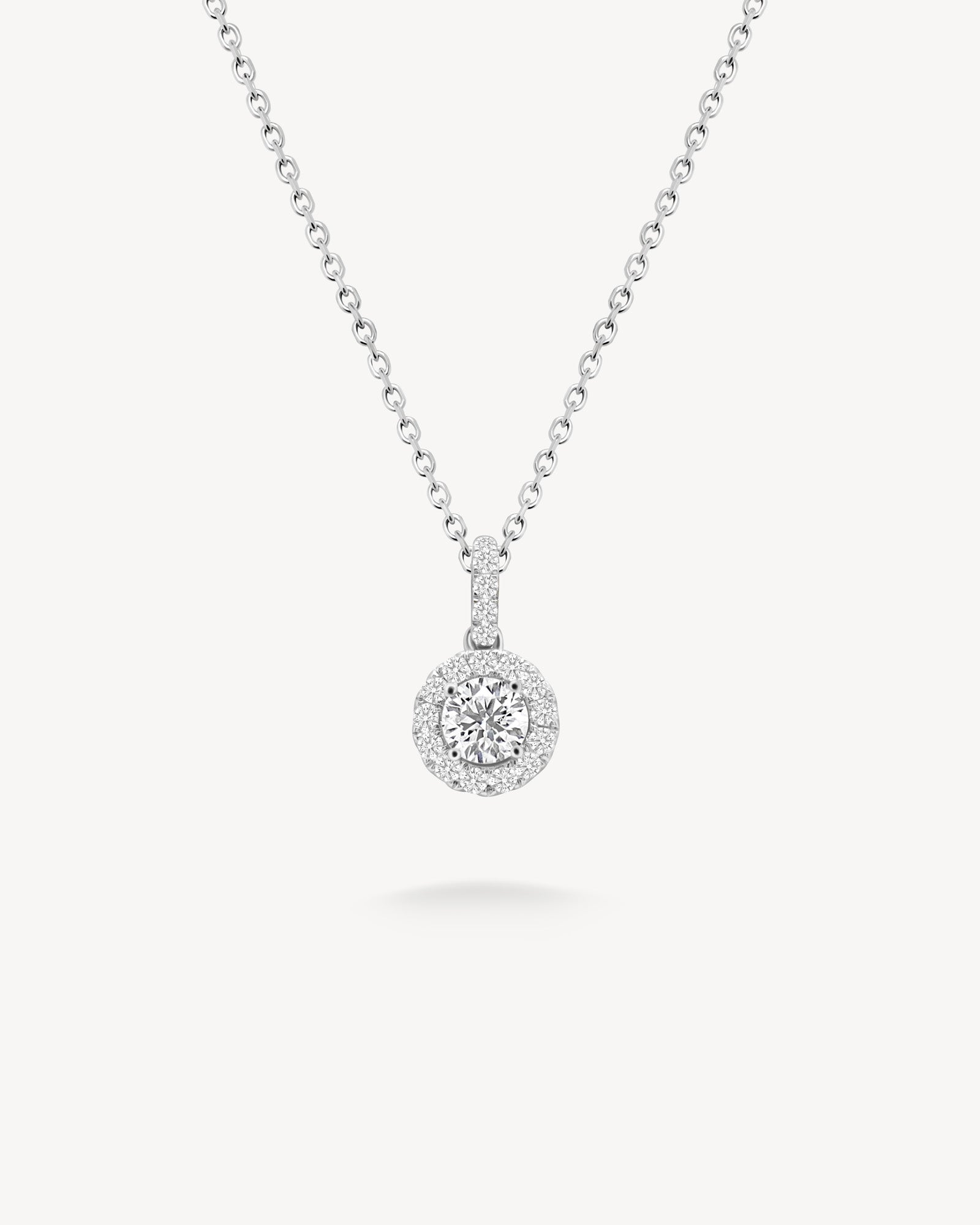 1.0 CT Round Bezel Solitaire Lab Grown Diamond Necklace