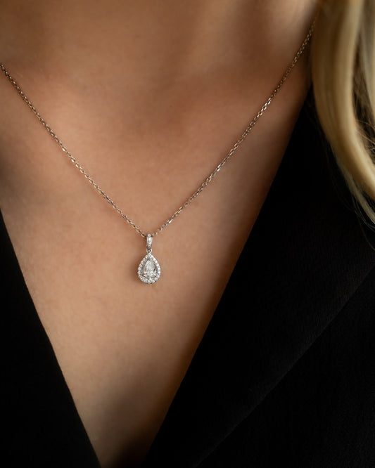 1.0 CT Round Bezel Solitaire Lab Grown Diamond Necklace