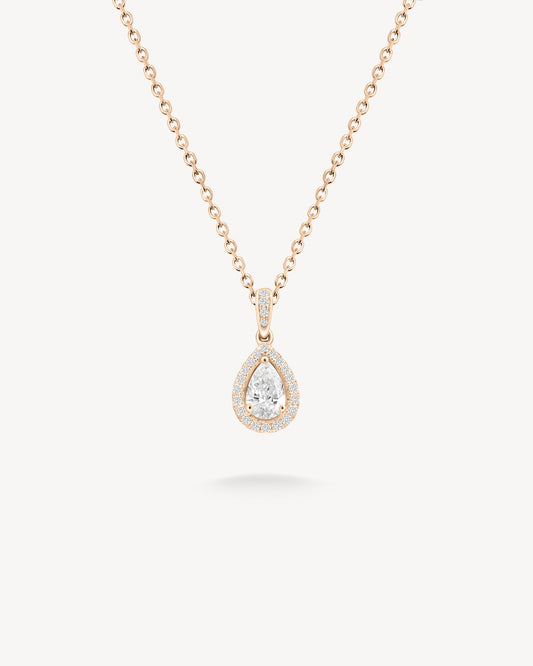 1.0 CT Round Bezel Solitaire Lab Grown Diamond Necklace