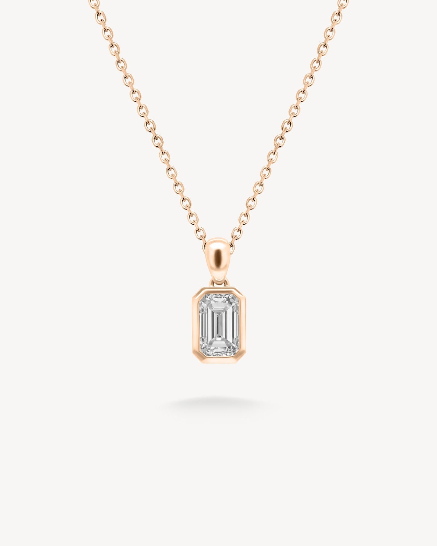 1.0 CT Round Bezel Solitaire Lab Grown Diamond Necklace