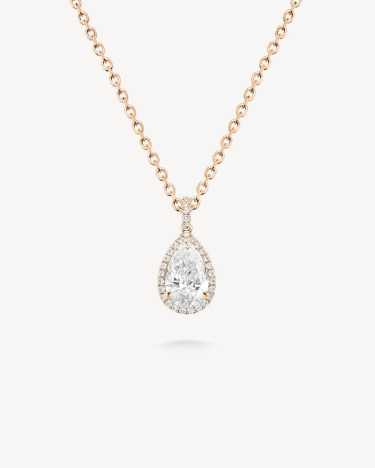 1.0 CT Round Bezel Solitaire Lab Grown Diamond Necklace