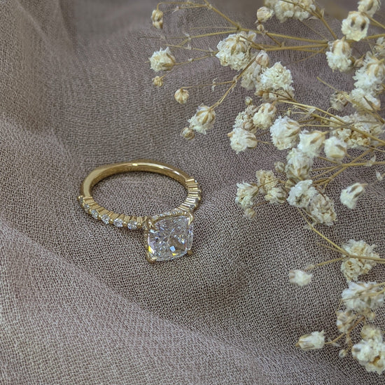 2.02 CT Cushion Hidden Halo CVD D/VS1 Diamond Engagement Ring 6