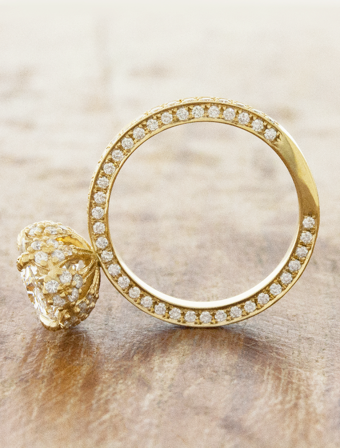 Custom Paris For Cody-3 CT Oval Pave Lab Grown Diamond Engagement Ring