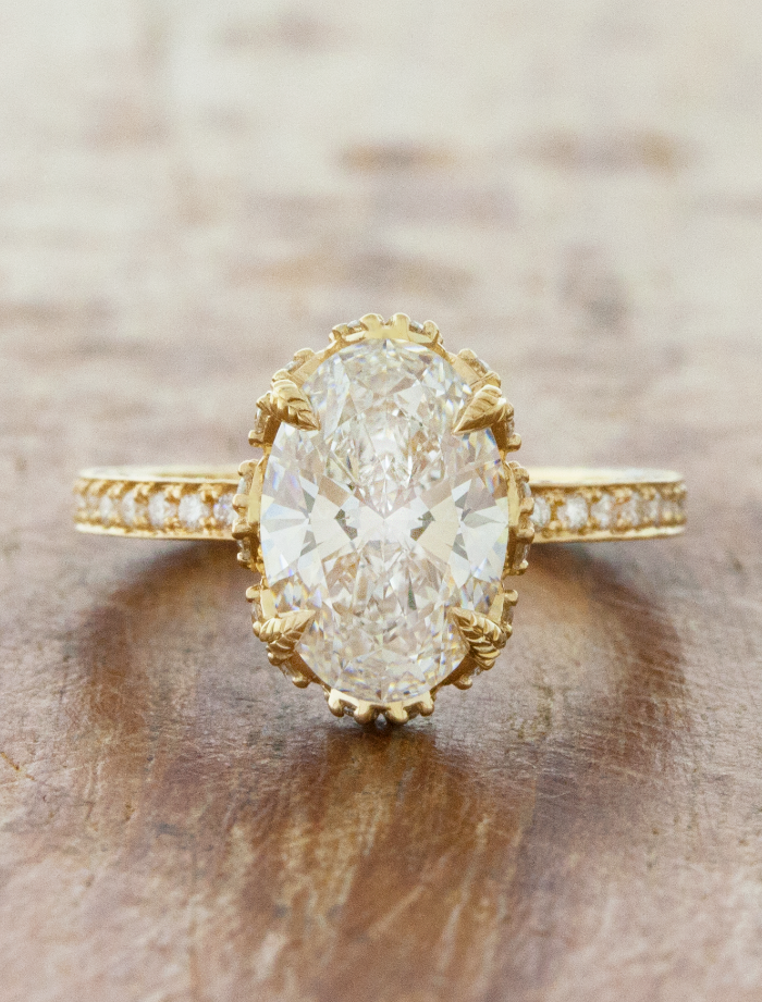 Custom Paris For Cody-3 CT Oval Pave Lab Grown Diamond Engagement Ring