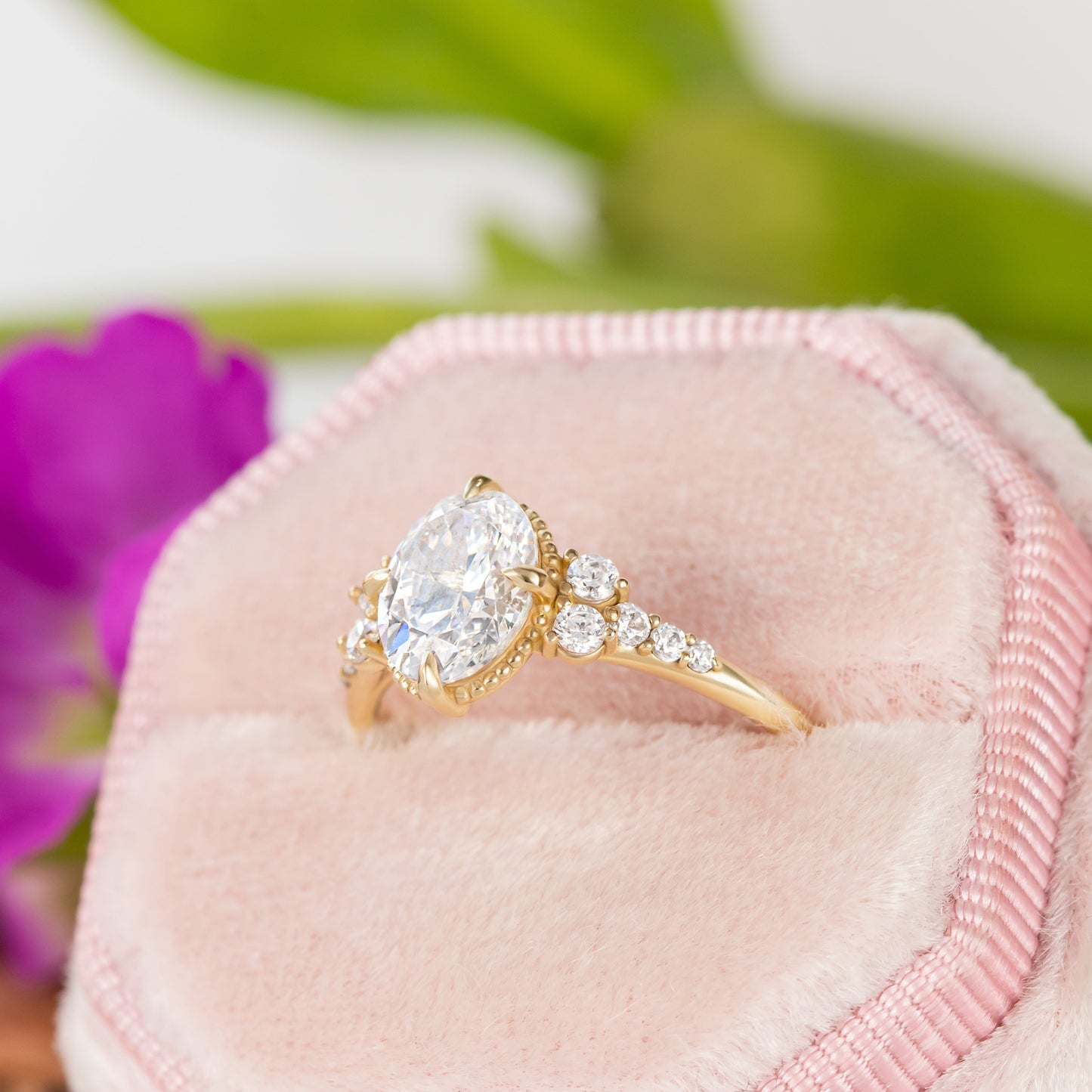 2 CT Round Three Stones Lab Grown Diamond Engagement Ring