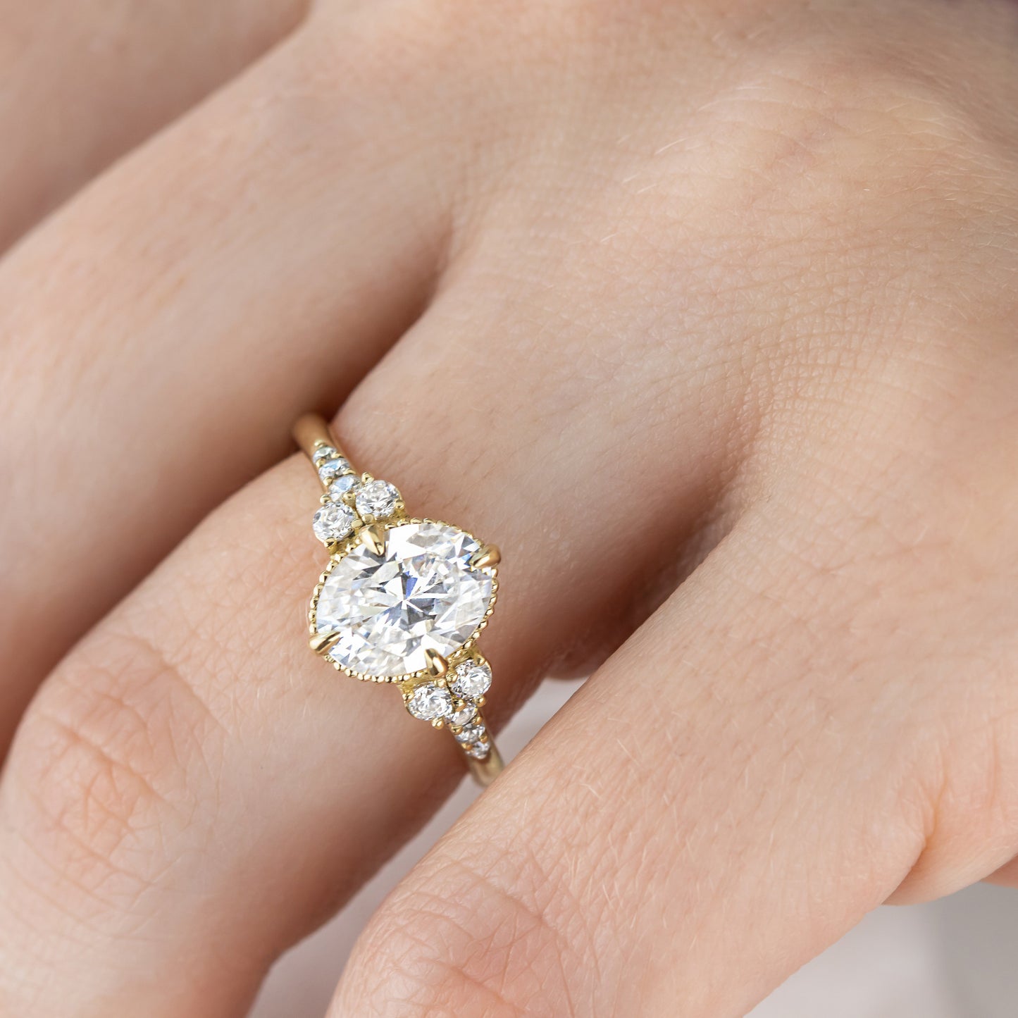 2 CT Round Three Stones Lab Grown Diamond Engagement Ring