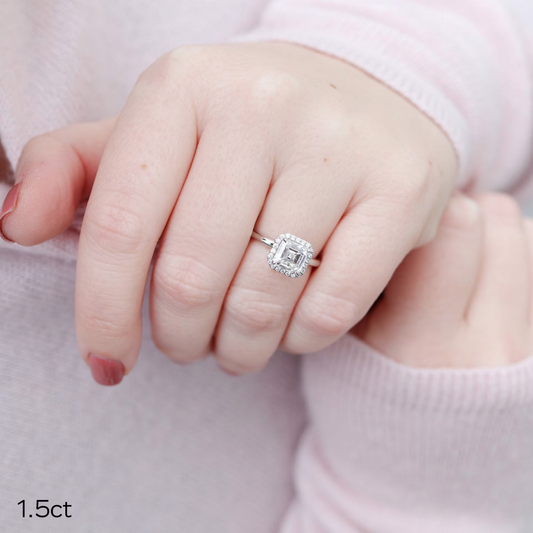 Marquise Cut Cluster Styled Lab Grown Diamond Engagement Ring