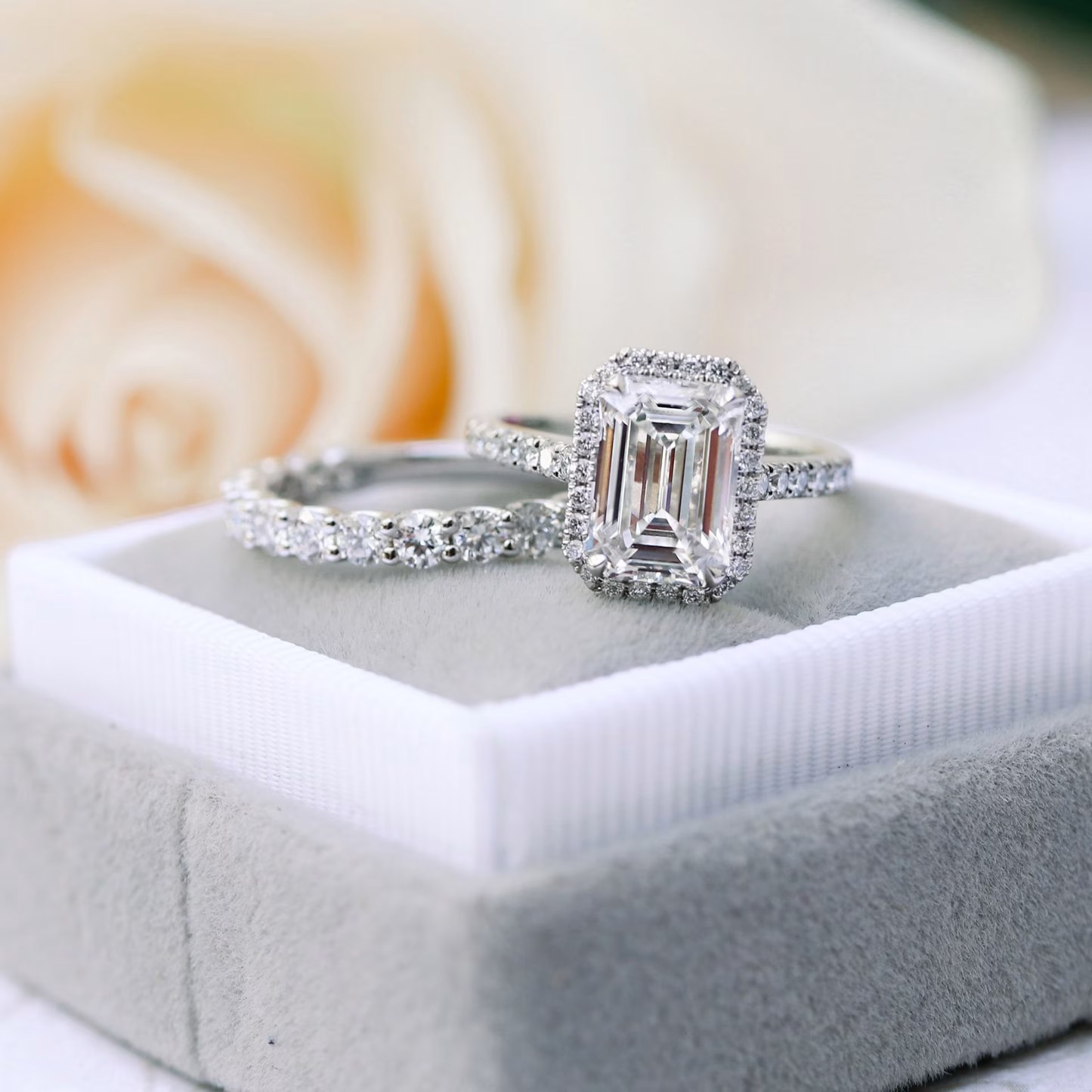 Marquise Cut Cluster Styled Lab Grown Diamond Engagement Ring