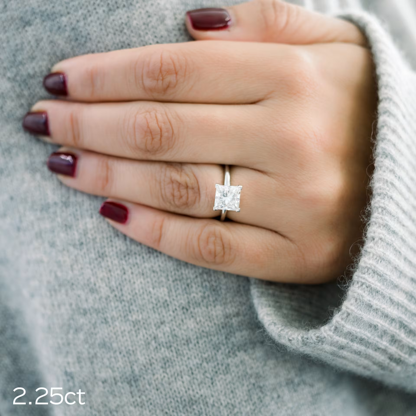 Marquise Cut Cluster Styled Lab Grown Diamond Engagement Ring