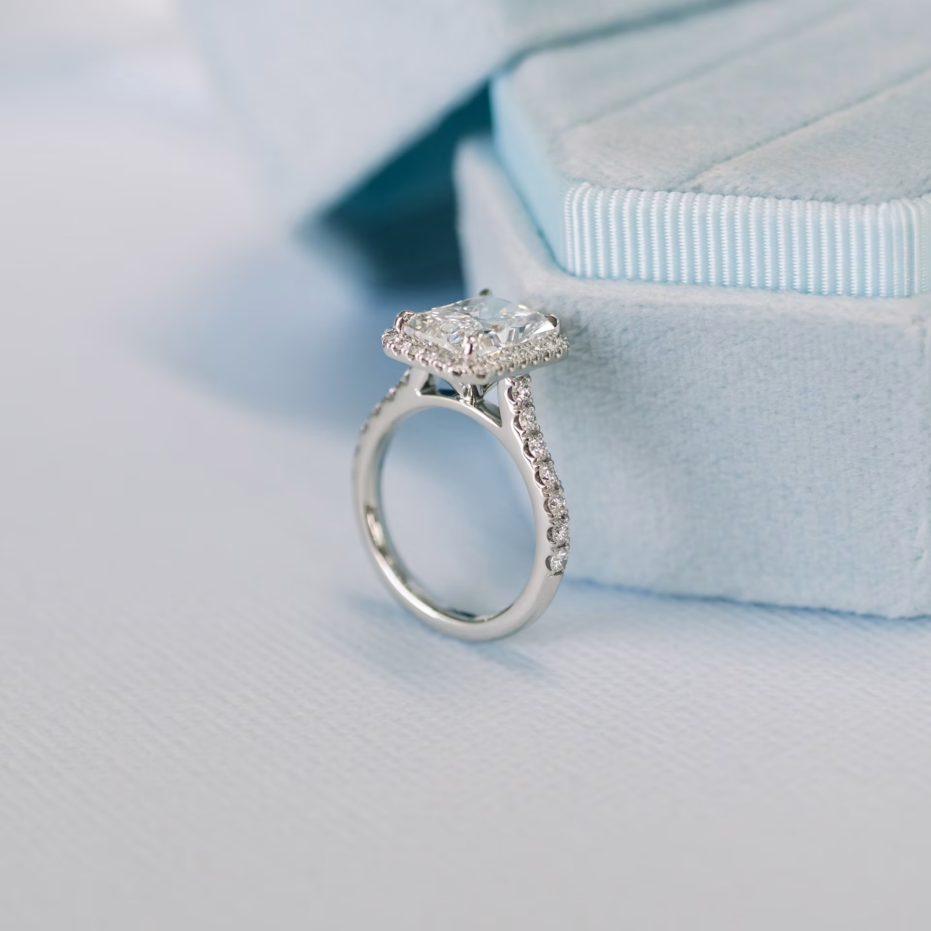 Marquise Cut Cluster Styled Lab Grown Diamond Engagement Ring