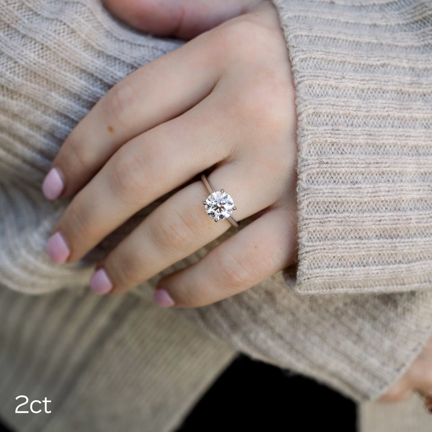 Marquise Cut Cluster Styled Lab Grown Diamond Engagement Ring