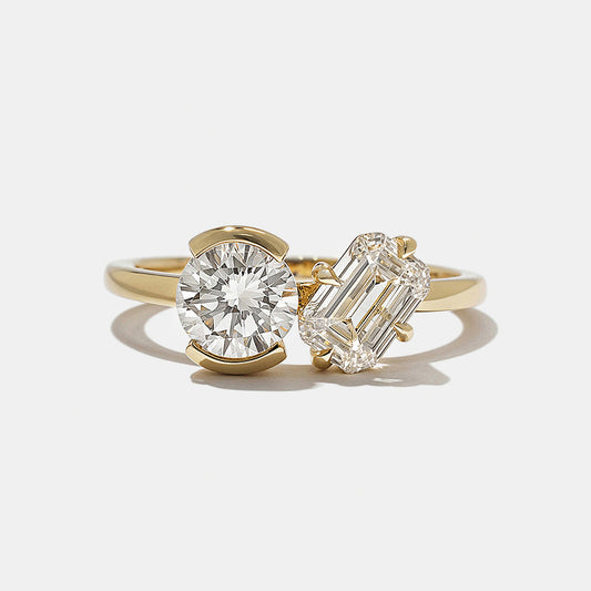 2 CT Round Three Stones Lab Grown Diamond Engagement Ring