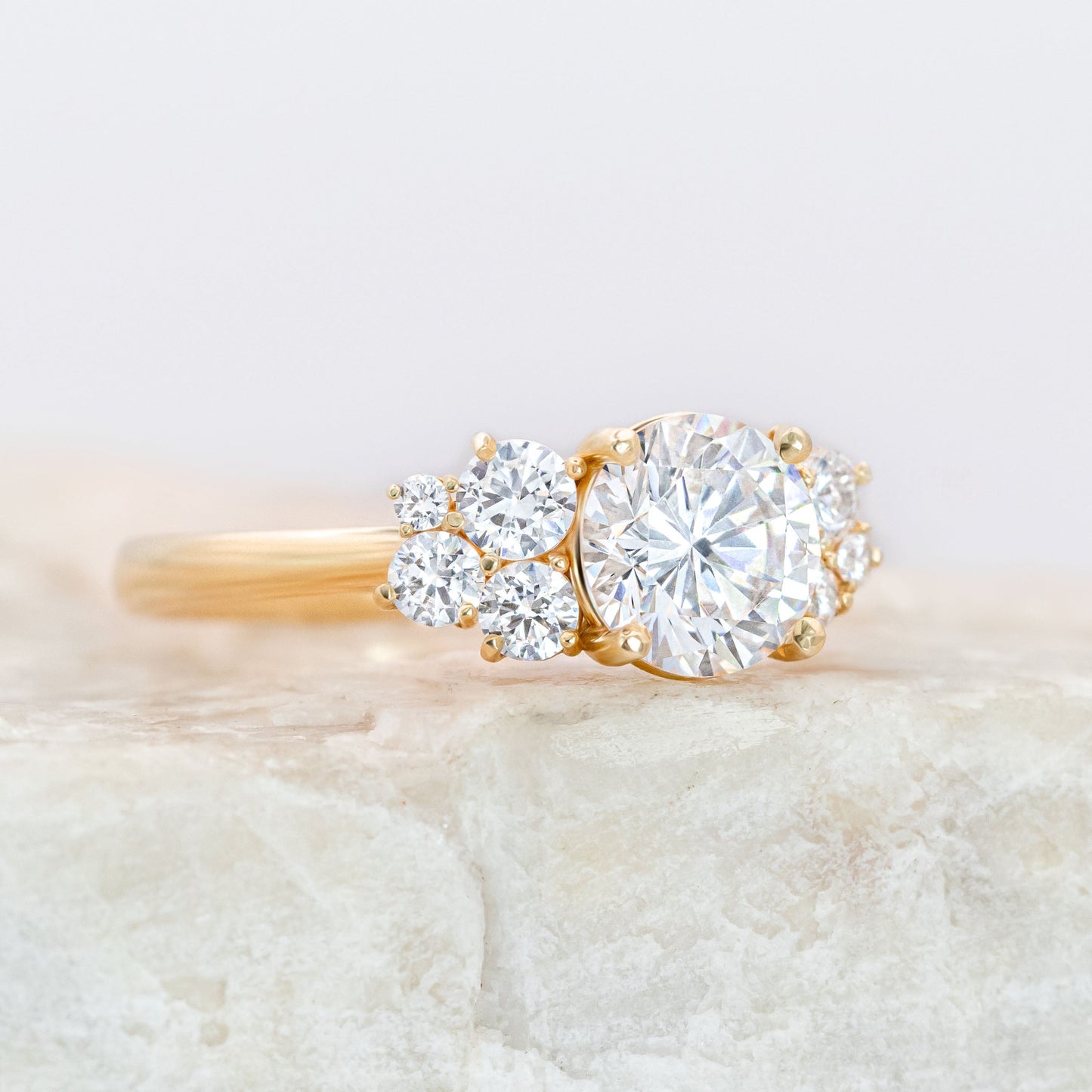 2 CT Round Three Stones Lab Grown Diamond Engagement Ring