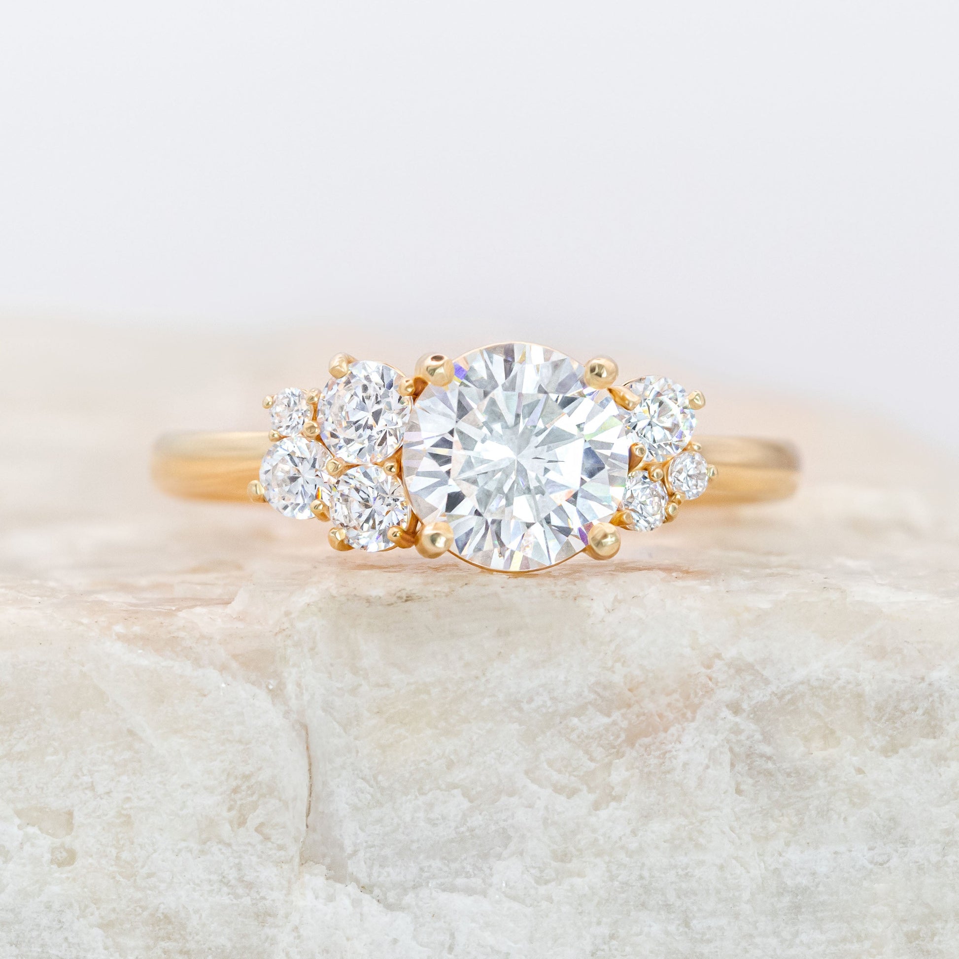 2 CT Round Three Stones Lab Grown Diamond Engagement Ring