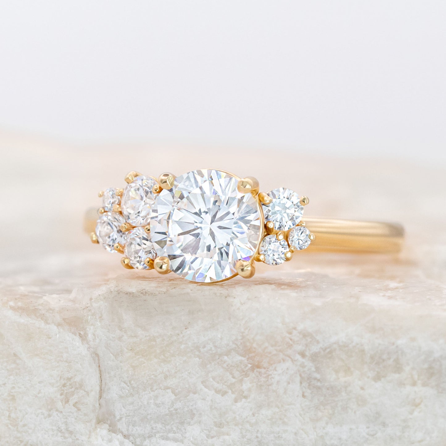 2 CT Round Three Stones Lab Grown Diamond Engagement Ring