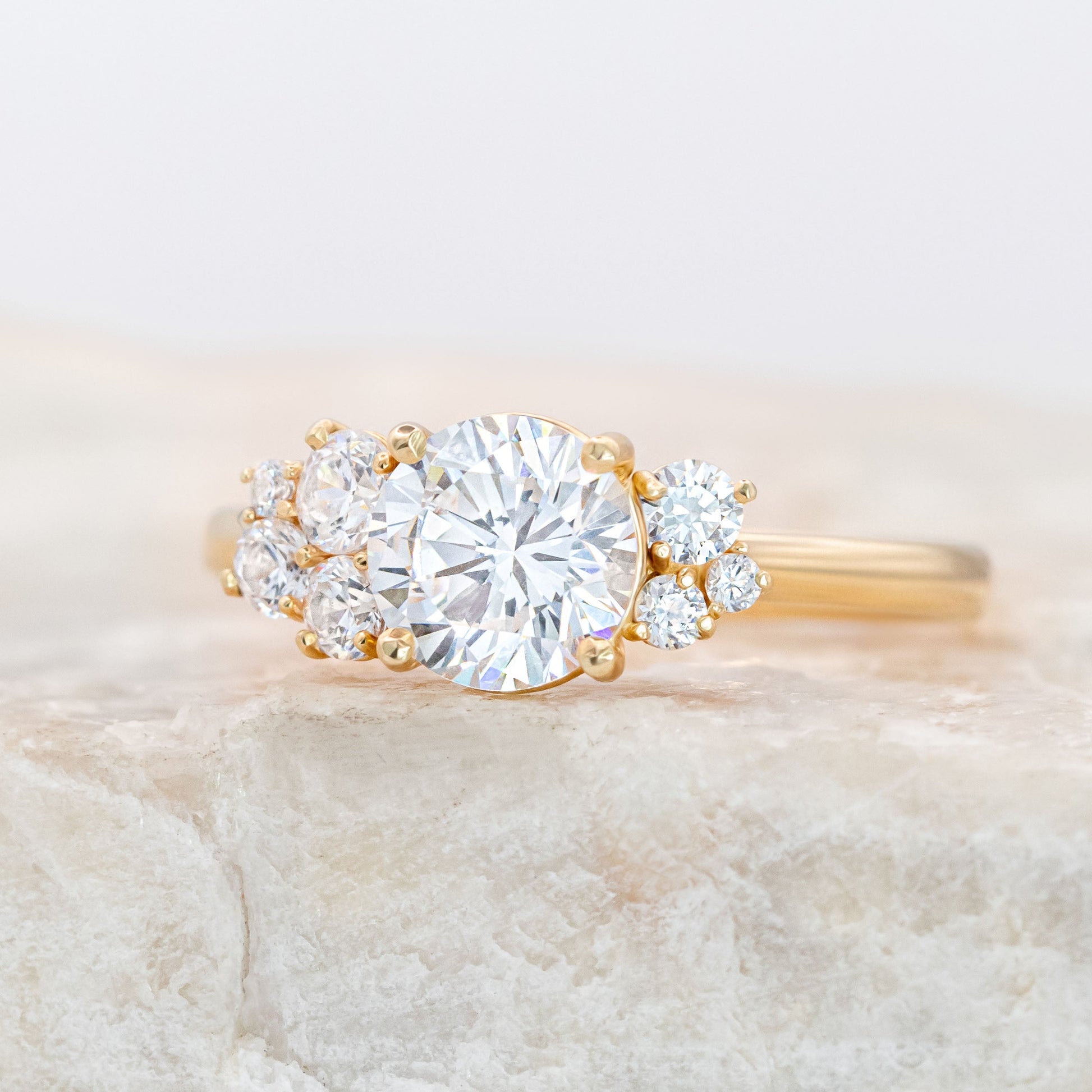 2 CT Round Three Stones Lab Grown Diamond Engagement Ring
