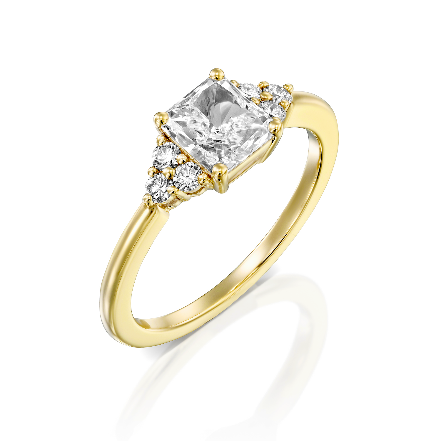 2 CT Round Three Stones Lab Grown Diamond Engagement Ring