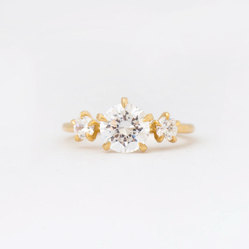 2 CT Round Three Stones Lab Grown Diamond Engagement Ring