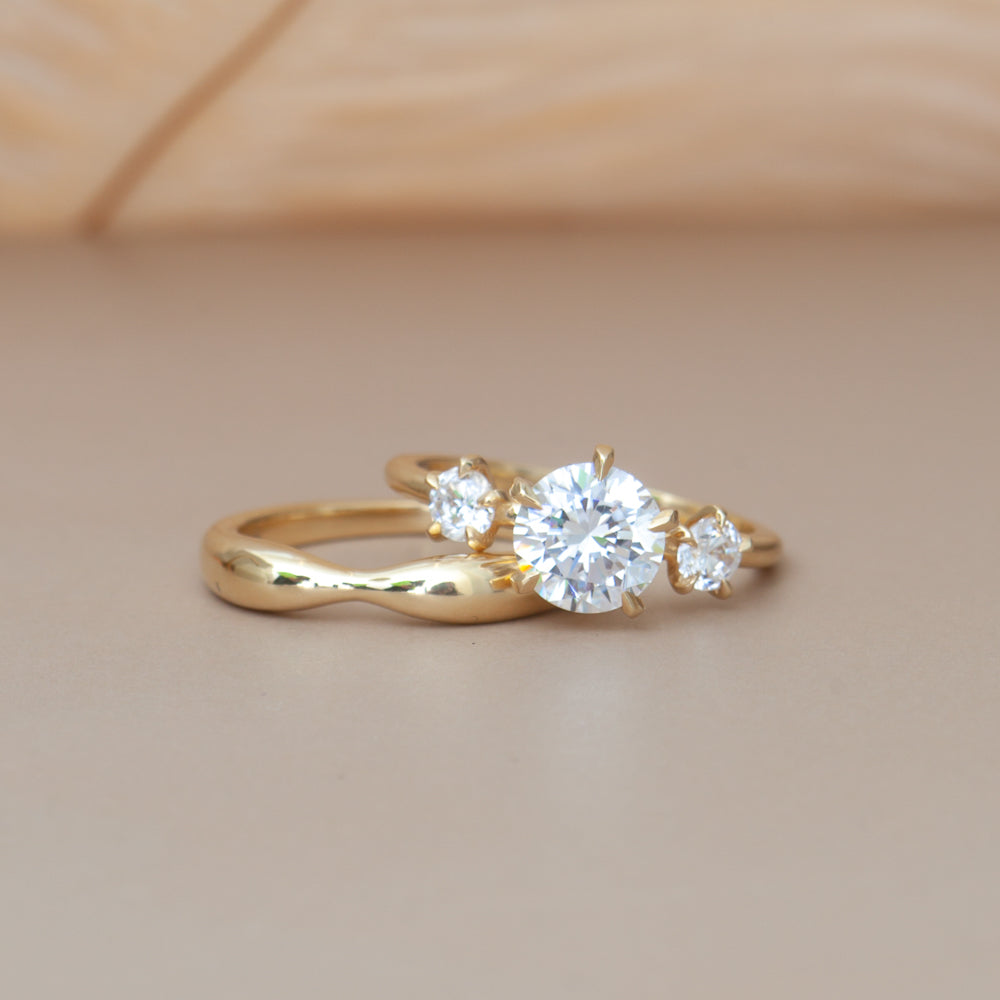 2 CT Round Three Stones Lab Grown Diamond Engagement Ring