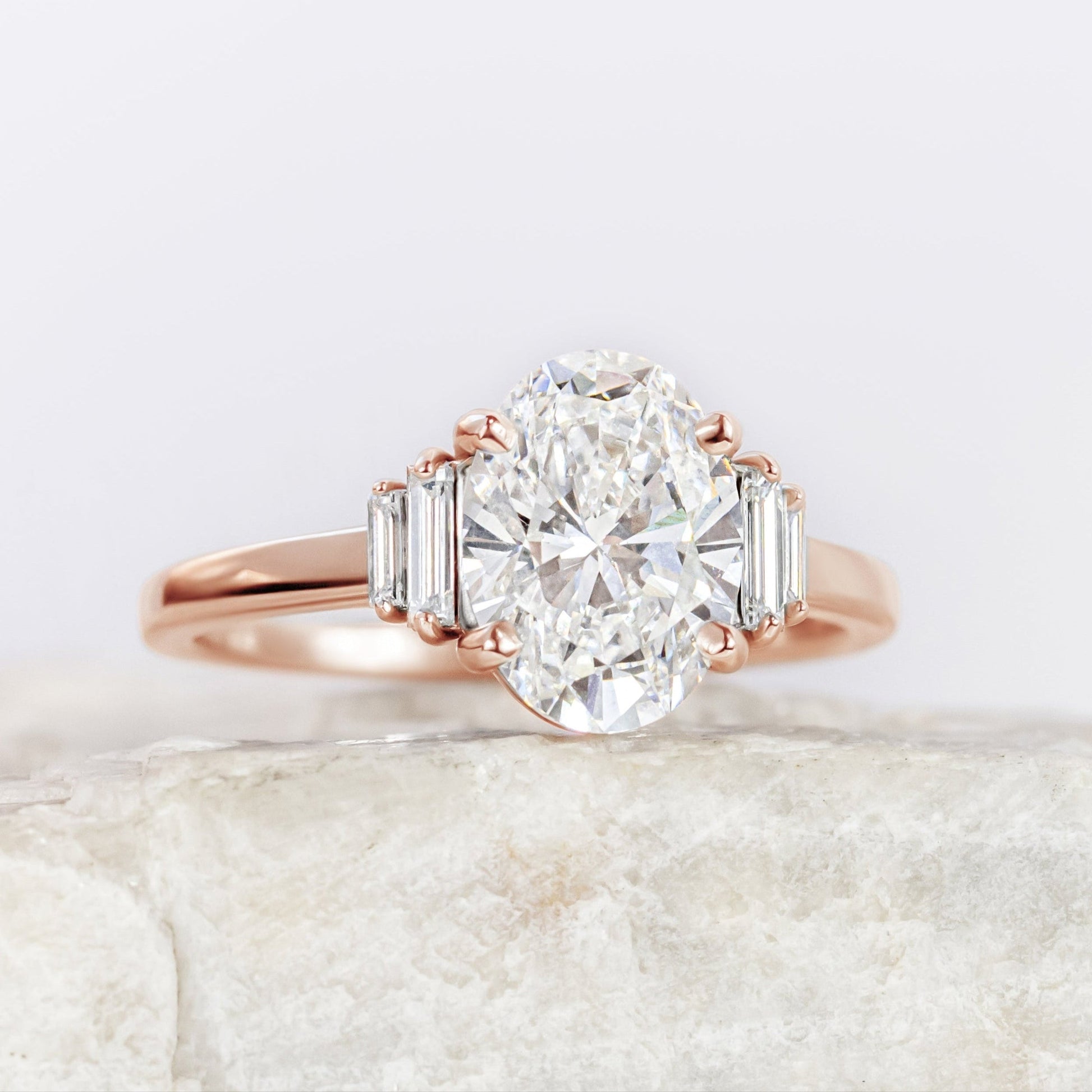 2 CT Round Three Stones Lab Grown Diamond Engagement Ring