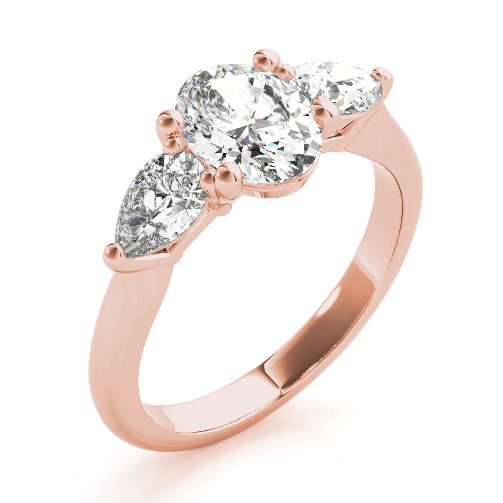 2 CT Round Three Stones Lab Grown Diamond Engagement Ring