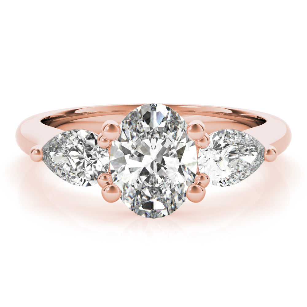 2 CT Round Three Stones Lab Grown Diamond Engagement Ring