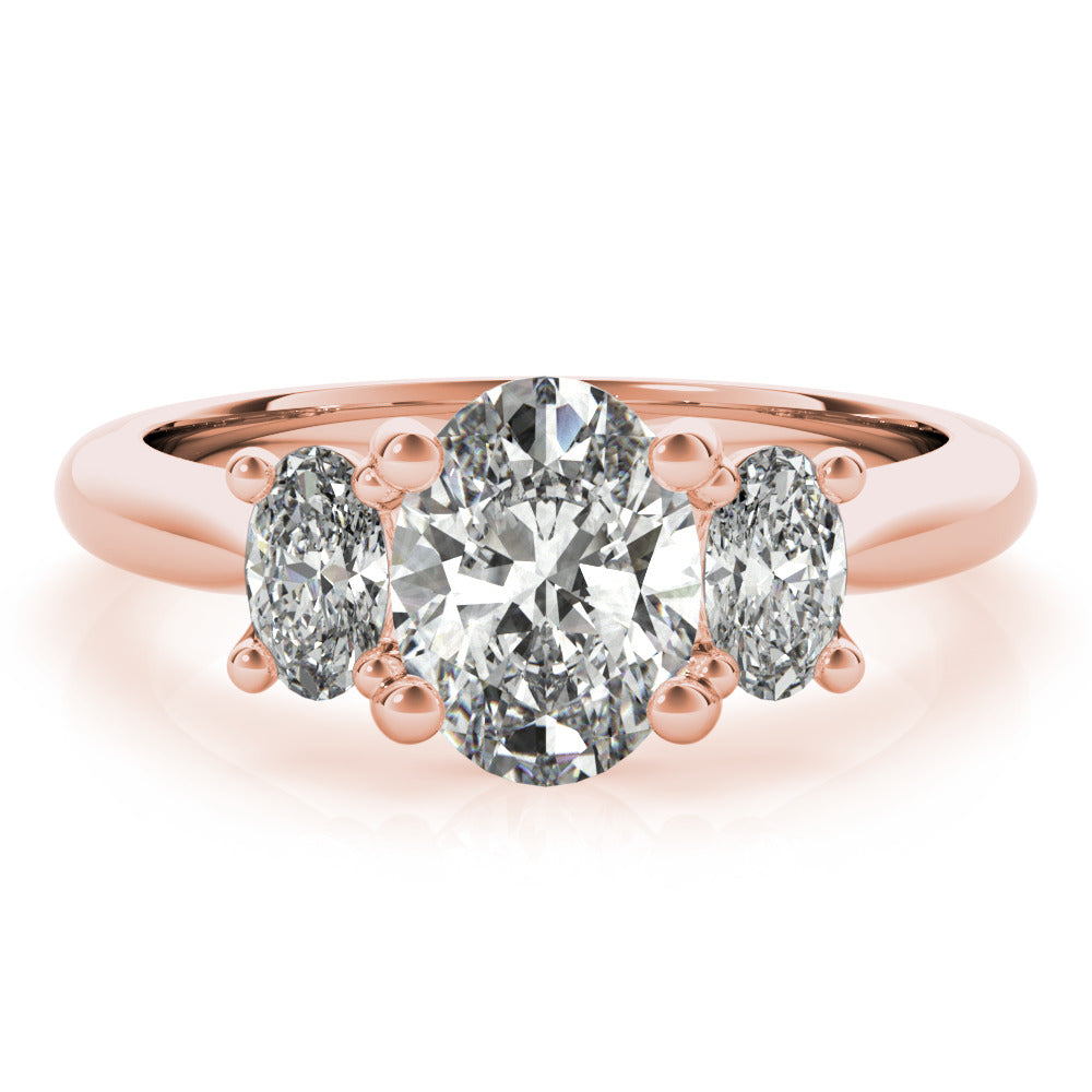 2 CT Round Three Stones Lab Grown Diamond Engagement Ring