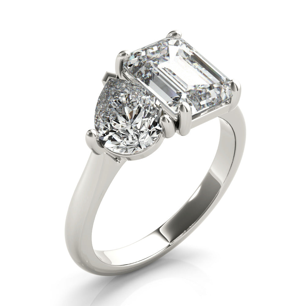 2 CT Round Three Stones Lab Grown Diamond Engagement Ring