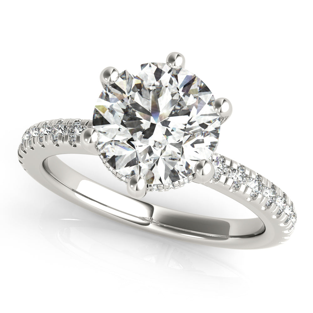 2 CT Round Three Stones Lab Grown Diamond Engagement Ring