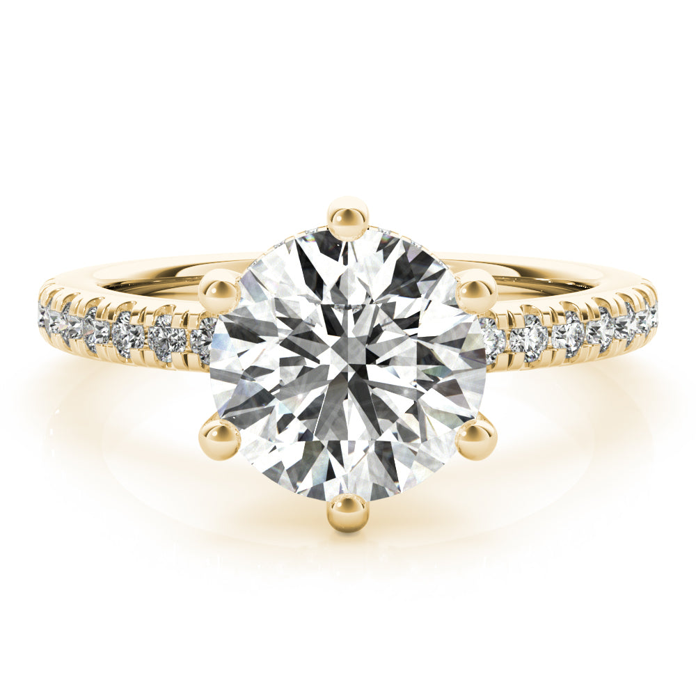 2 CT Round Three Stones Lab Grown Diamond Engagement Ring
