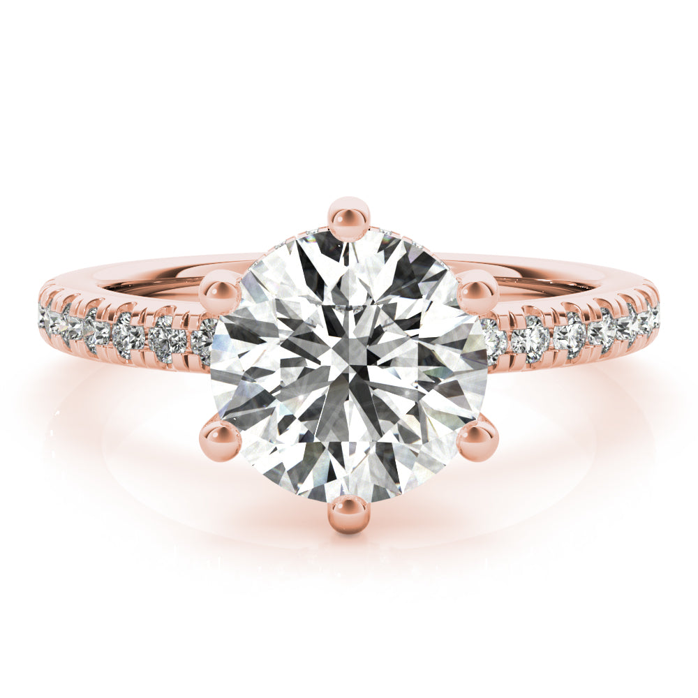 2 CT Round Three Stones Lab Grown Diamond Engagement Ring