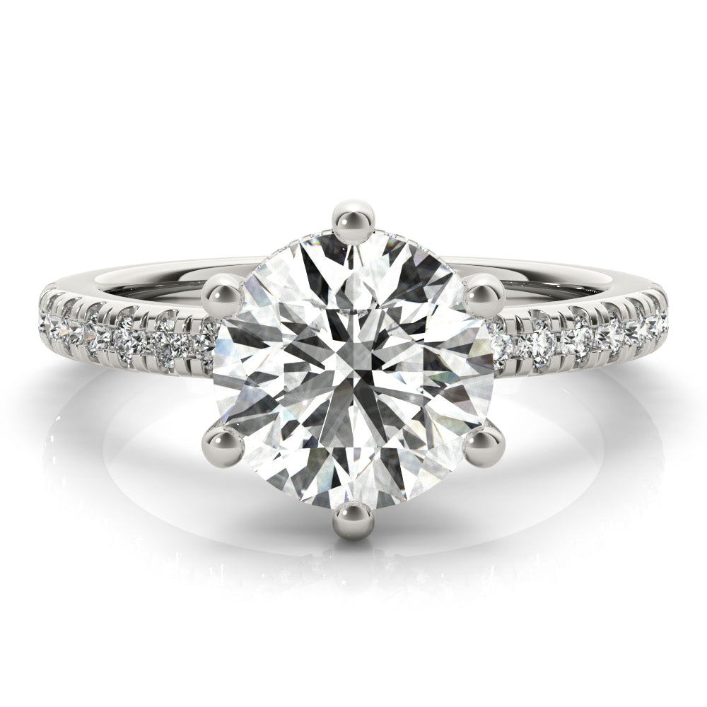 2 CT Round Three Stones Lab Grown Diamond Engagement Ring