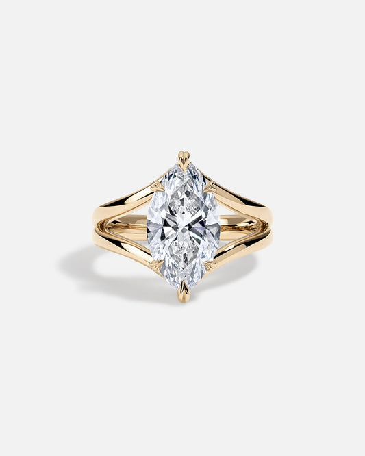 Marquise Cut Cluster Styled Lab Grown Diamond Engagement Ring