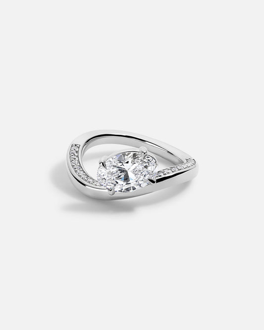 Marquise Cut Cluster Styled Lab Grown Diamond Engagement Ring