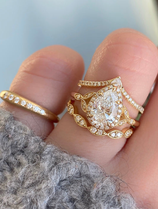 2 CT Round Three Stones Lab Grown Diamond Engagement Ring