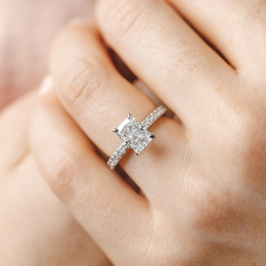 2 CT Round Three Stones Lab Grown Diamond Engagement Ring