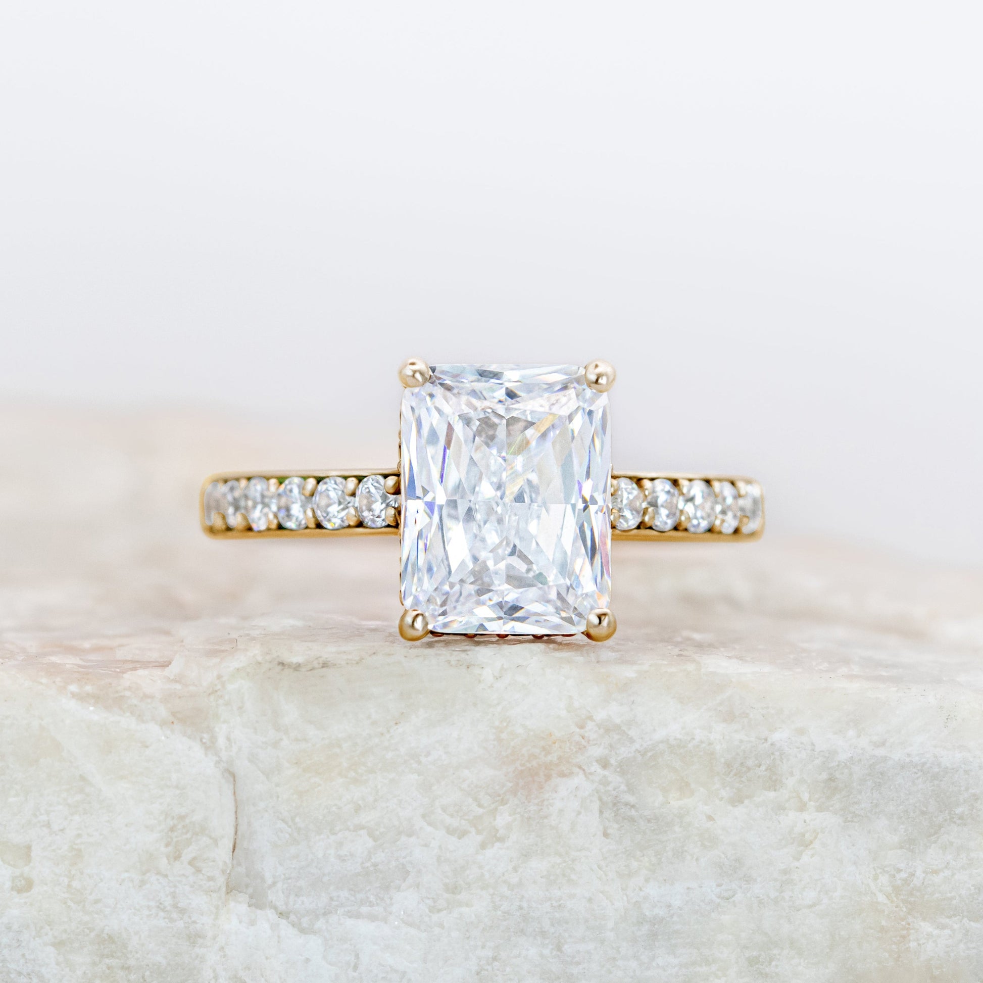 2 CT Round Three Stones Lab Grown Diamond Engagement Ring