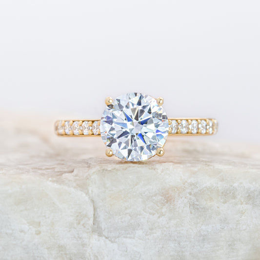 2 CT Round Three Stones Lab Grown Diamond Engagement Ring