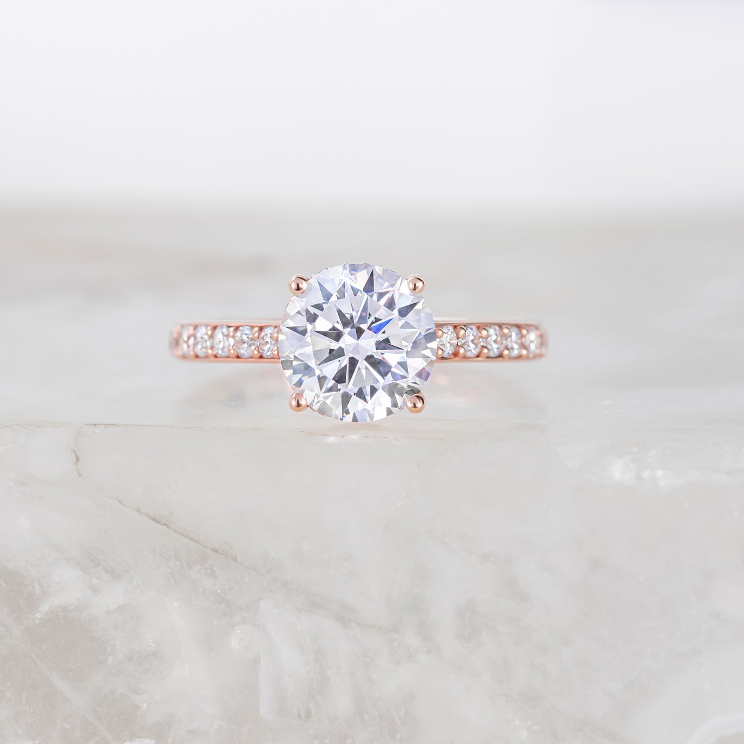 2 CT Round Three Stones Lab Grown Diamond Engagement Ring