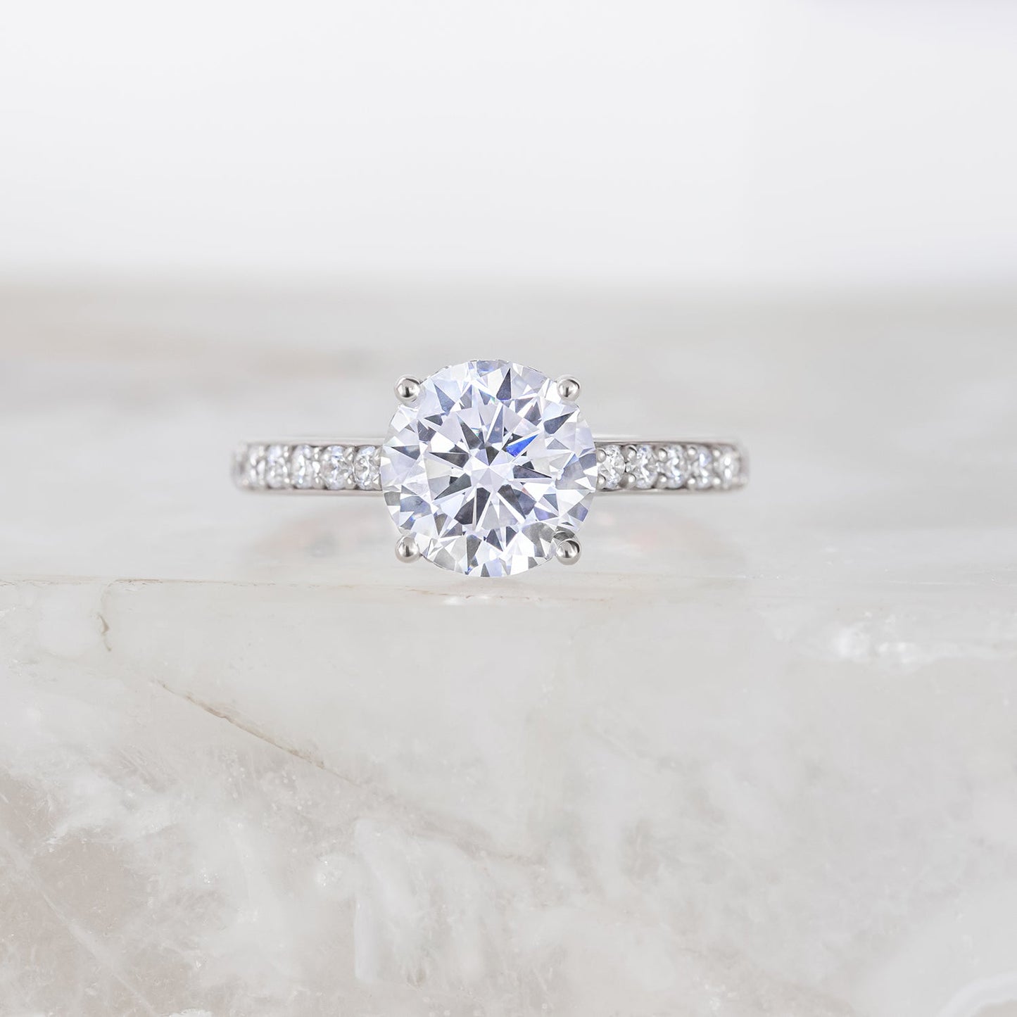 2 CT Round Three Stones Lab Grown Diamond Engagement Ring