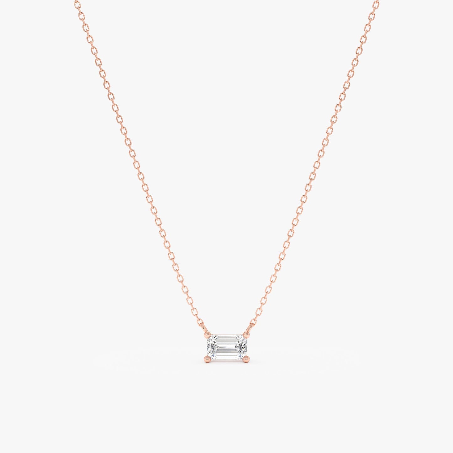 1.0 CT Round Bezel Solitaire Lab Grown Diamond Necklace
