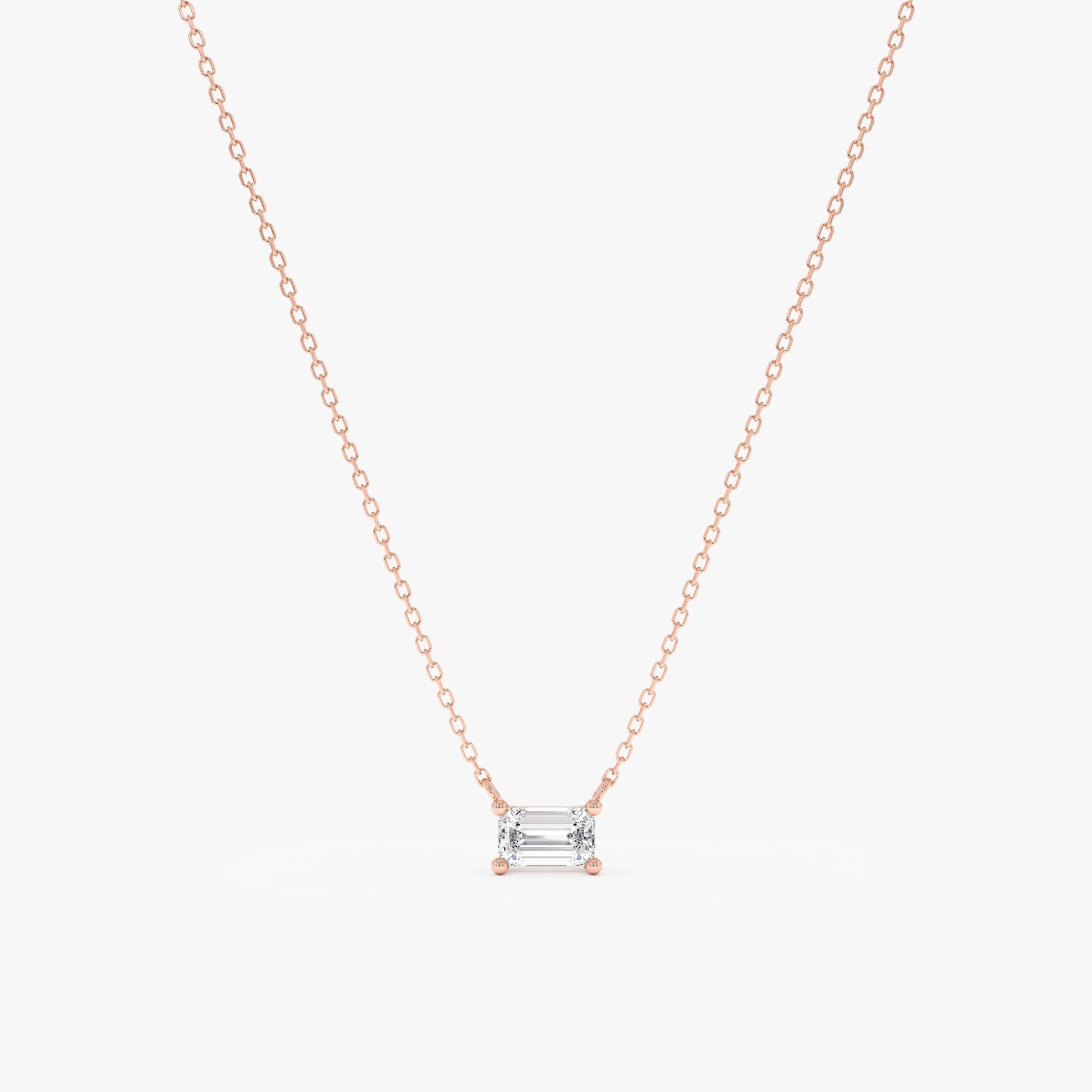 1.0 CT Round Bezel Solitaire Lab Grown Diamond Necklace