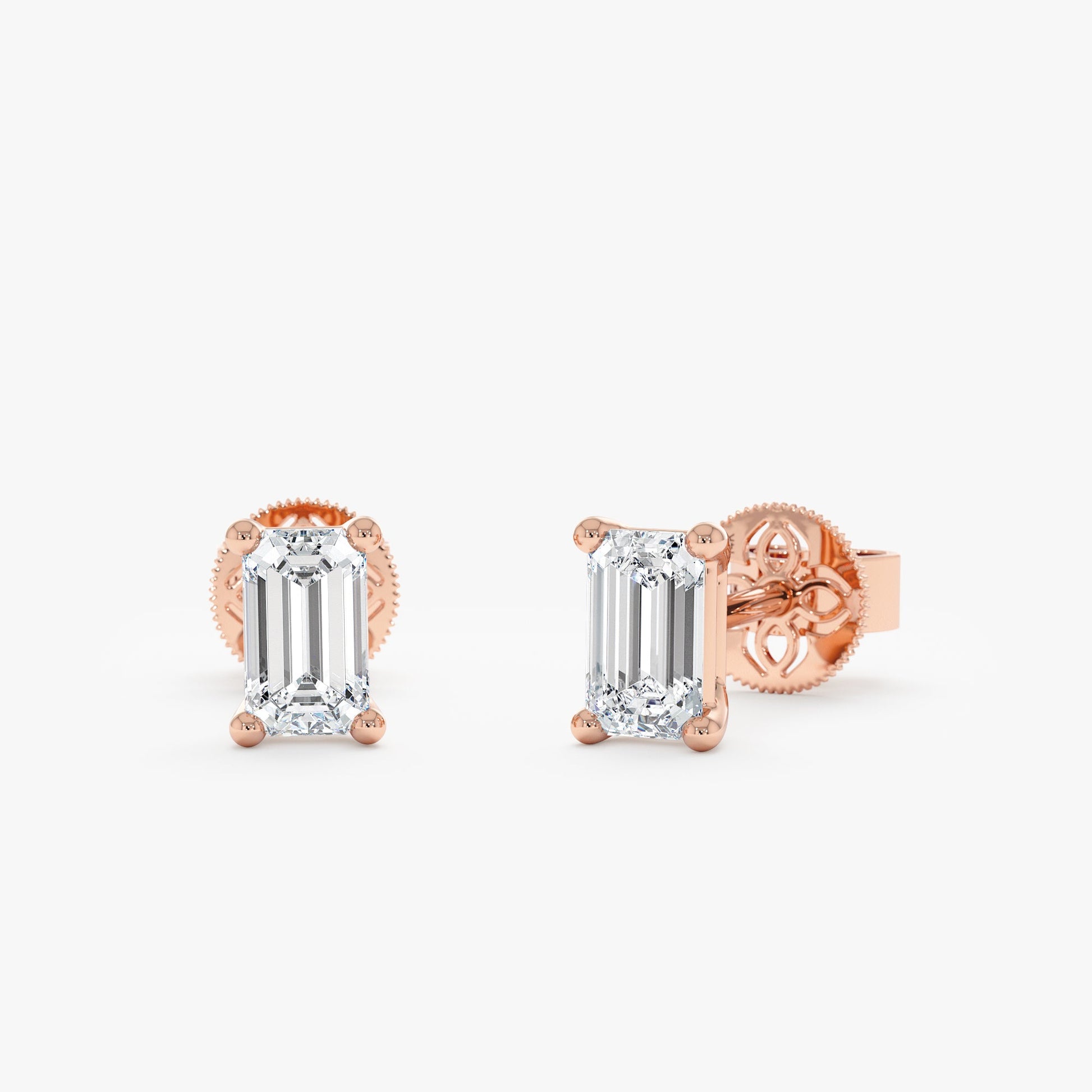 1.0 CT Round Bezel Solitaire Lab Grown Diamond Earrings