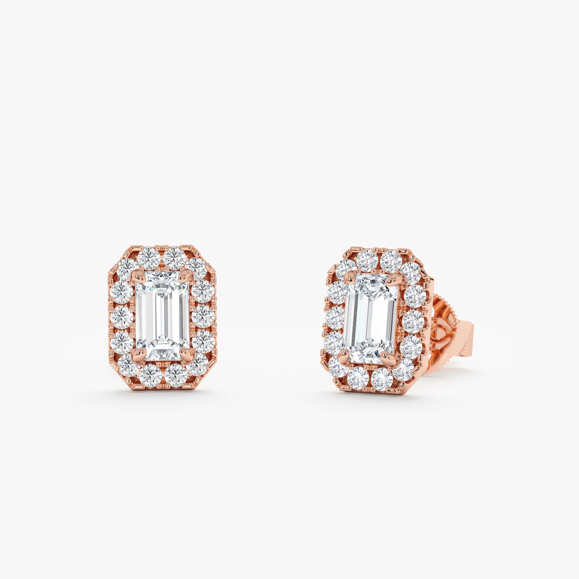 1.0 CT Round Bezel Solitaire Lab Grown Diamond Earrings
