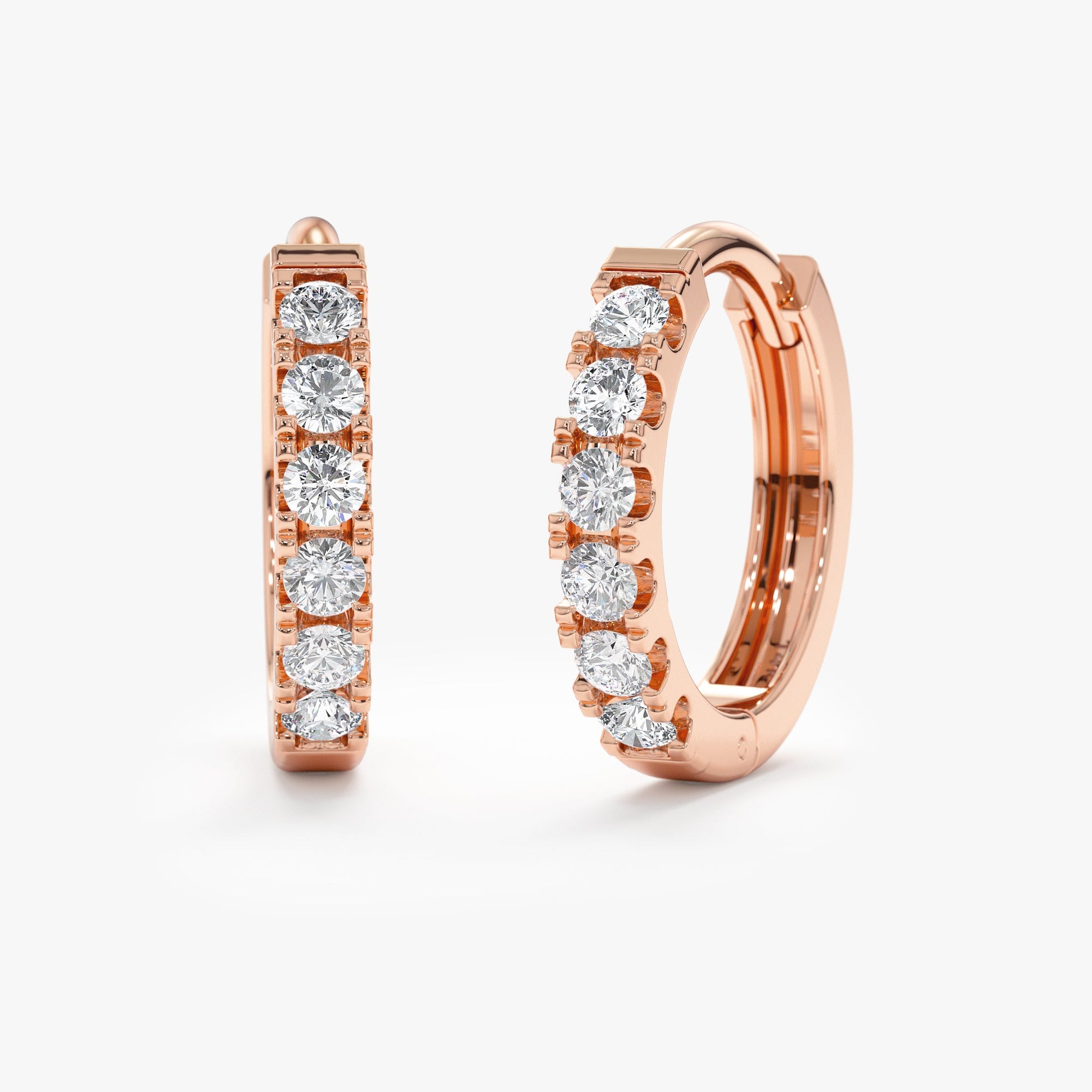 1.0 CT Round Bezel Solitaire Lab Grown Diamond Earrings