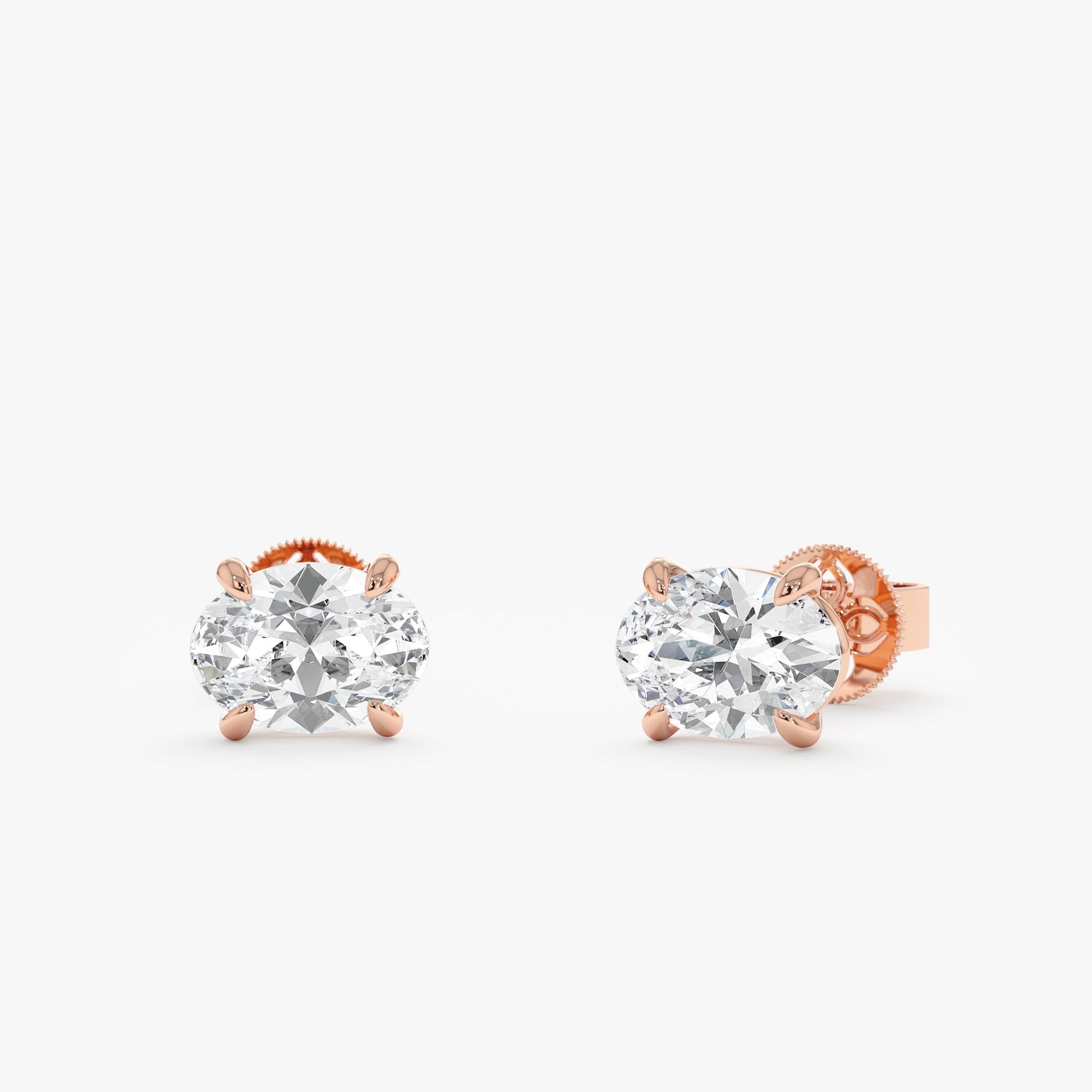 1.0 CT Round Bezel Solitaire Lab Grown Diamond Earrings