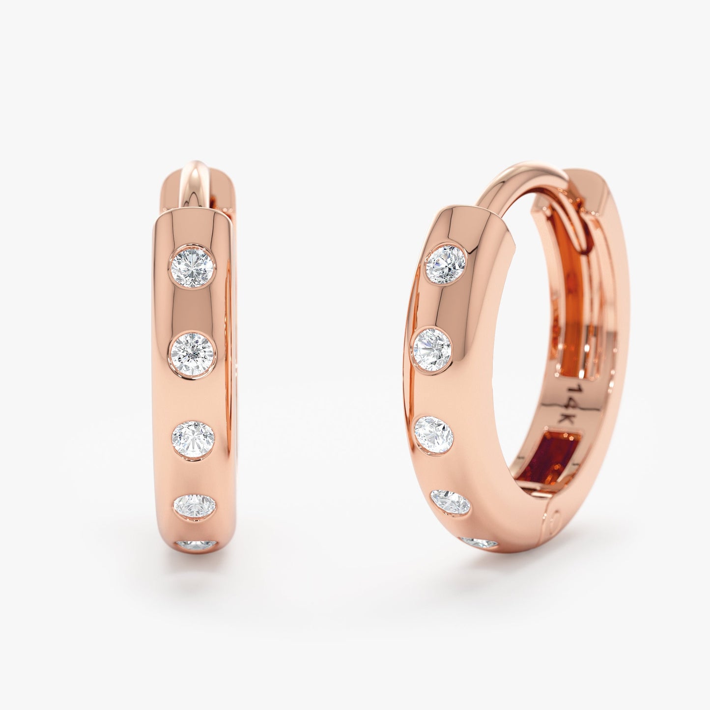 1.0 CT Round Bezel Solitaire Lab Grown Diamond Earrings