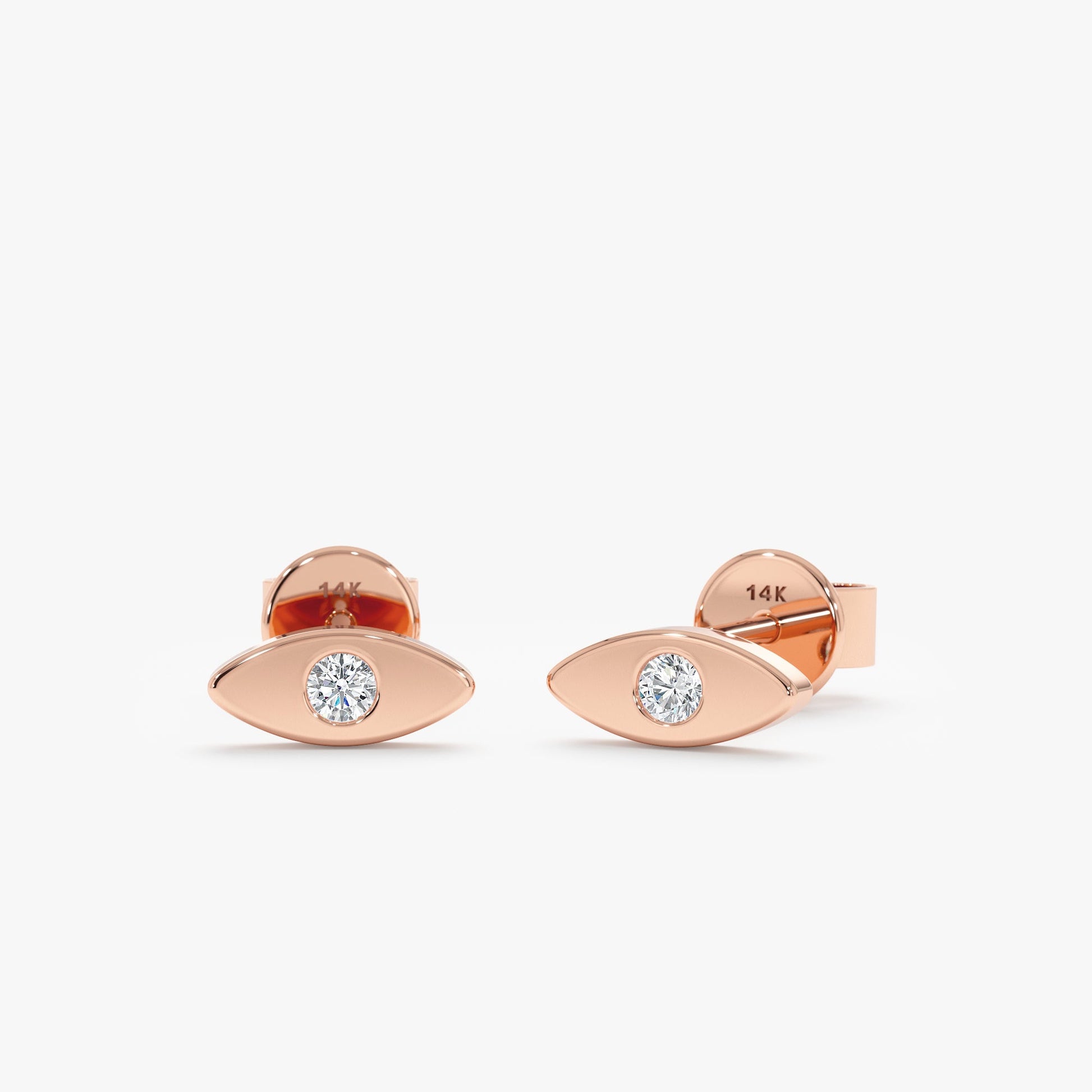 1.0 CT Round Bezel Solitaire Lab Grown Diamond Earrings